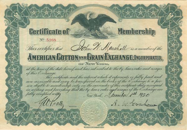 American Cotton and Grain Exchange Inc of New York